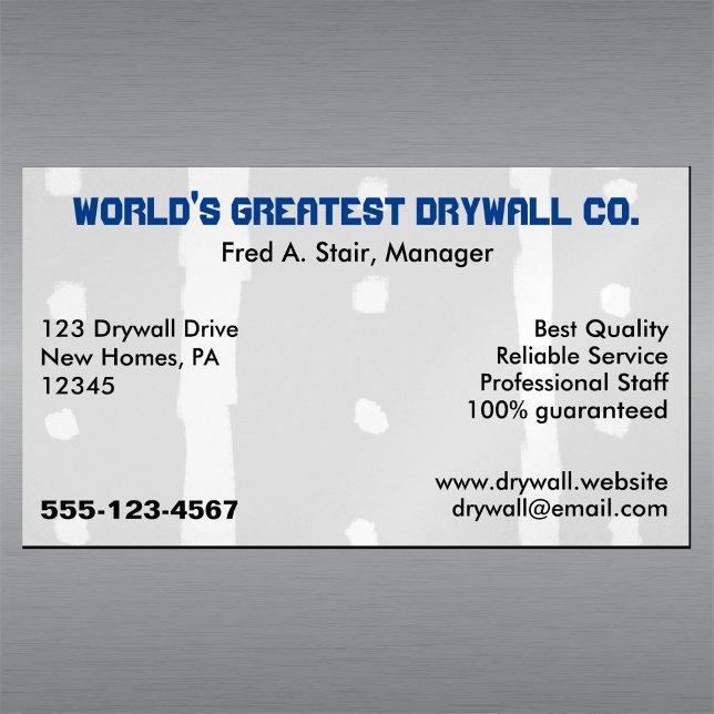 Tarjeta De Visita Magnética Empresa de drywall (Subido por el creador)