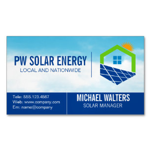 Tarjeta De Visita Magnética Energía de la casa solar   Cielo