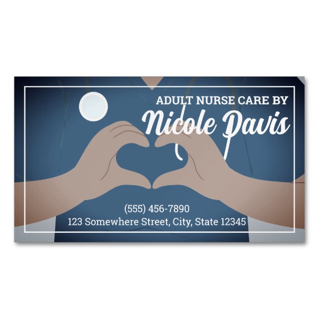 Tarjeta De Visita Magnética Enfermera Profesional RN (Anverso)