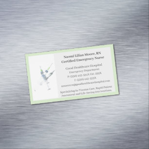 Tarjeta De Visita Magnética Enfermeras con matrícula de medicina de jeringas v