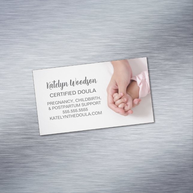 Tarjeta De Visita Magnética Entrenador certificado de doble o partera después  (In Situ)