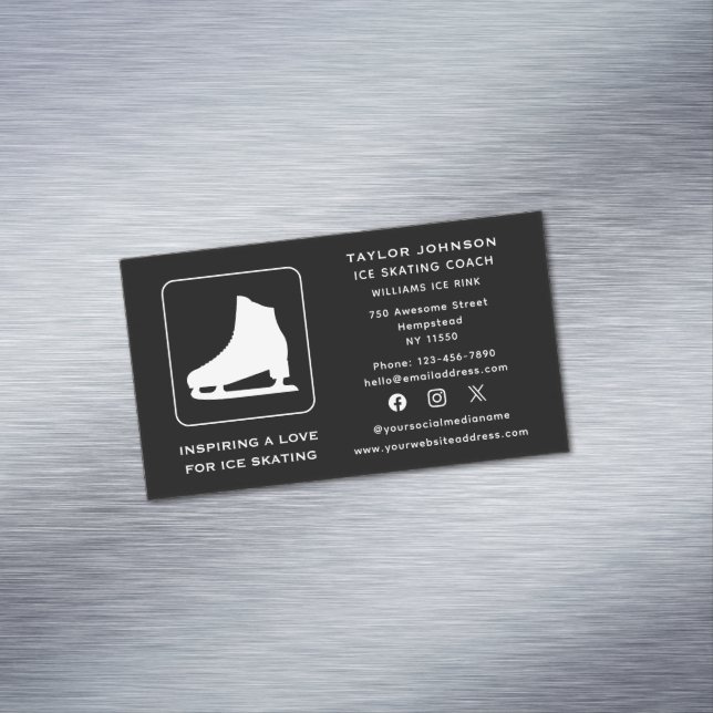 Tarjeta De Visita Magnética Entrenador de deportes de instructores de patinaje (In Situ)