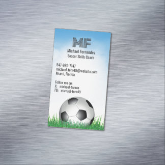 Tarjeta De Visita Magnética Entrenador de Futball de fútbol