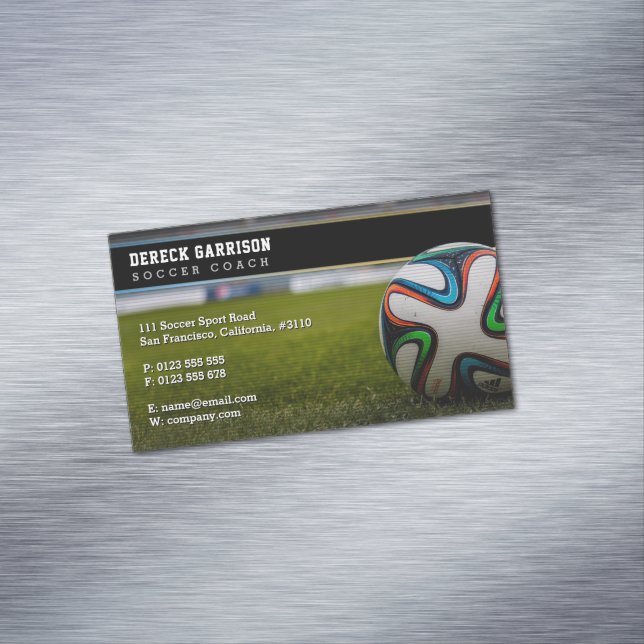 Tarjeta De Visita Magnética Entrenador de fútbol | Instructor profesional (In Situ)