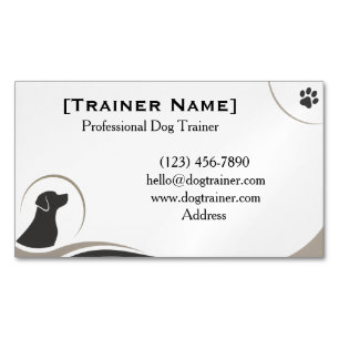 Tarjeta De Visita Magnética Entrenador de Perros Profesional Minimalista Perso