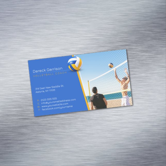 Tarjeta De Visita Magnética Entrenador de voleibol | Lecciones sobre prácticas (In Situ)