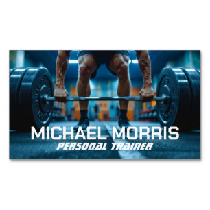 Tarjeta De Visita Magnética Entrenador Personal Moderno Gimnasio Coach