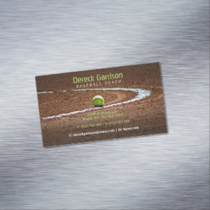 Tarjeta De Visita Magnética Entrenador profesional   Campo de béisbol