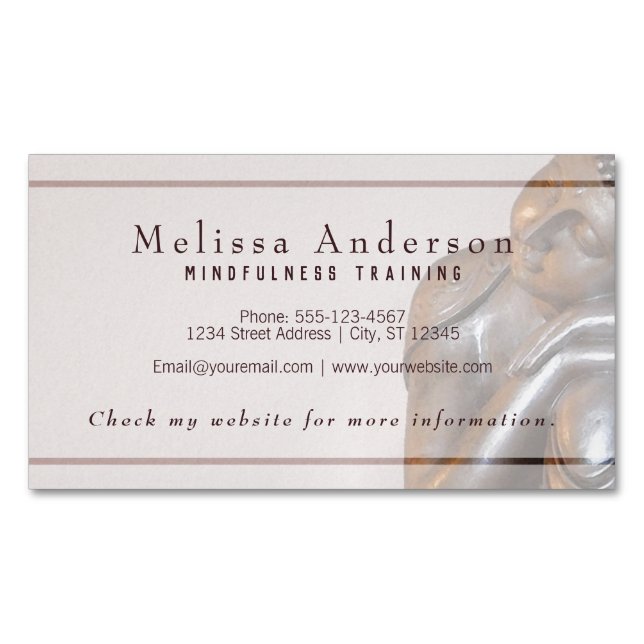 Tarjeta De Visita Magnética Entrenamiento por conciencia Buda de curación pací (Anverso)