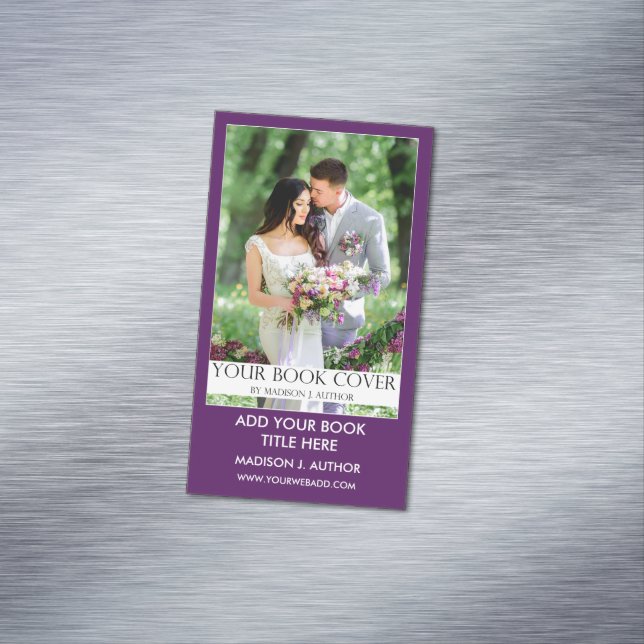 Tarjeta De Visita Magnética Escritor Promoción de libro morado (In Situ)