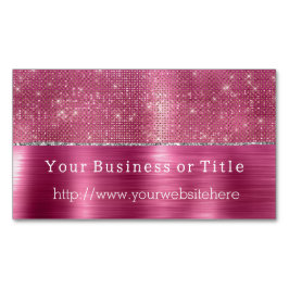 Tarjeta De Visita Magnética Espuma de plata rosada brillante de ensueño