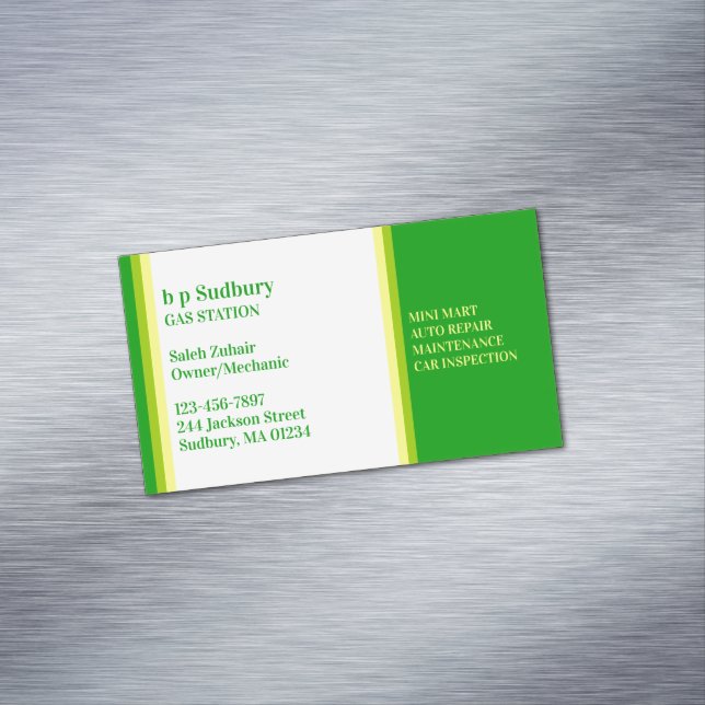 Tarjeta De Visita Magnética Estación de servicio (In Situ)