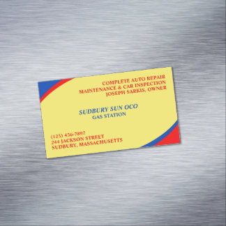 Tarjeta De Visita Magnética Estación de servicio