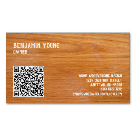 Tarjeta De Visita Magnética Estilo de roble de madera Siete líneas Personaliza