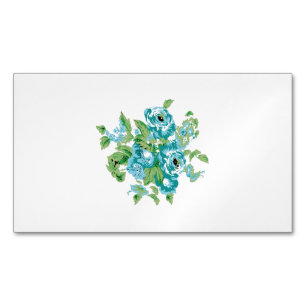 Tarjeta De Visita Magnética Estilo Decorativo, Mint Cream, Azul Fuente, Verde