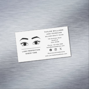 Tarjeta De Visita Magnética Extensiones De Eyelash Latizan Los Ojos