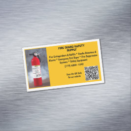 Tarjeta De Visita Magnética Extintor de Fuego Rojo Amarillo Seguridad contra I