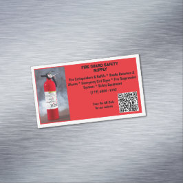 Tarjeta De Visita Magnética Extintor de Fuego Rojo Seguridad contra Incendios 