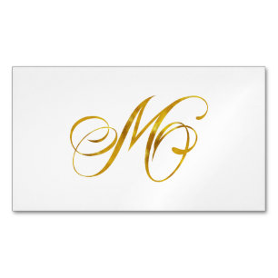 Tarjeta De Visita Magnética Falsa inicial de encargo de los monogramas del