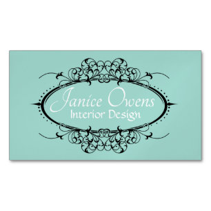 Tarjeta De Visita Magnética Fancy Scrollwork Magnet