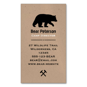 Tarjeta De Visita Magnética Fauna fresca negra del país de la silueta el   de