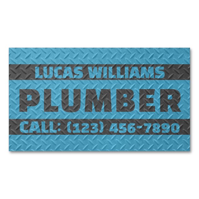 Tarjeta De Visita Magnética Faux metallic texture surface handyman  (Anverso)