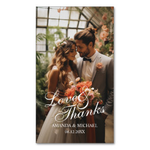 Tarjeta De Visita Magnética Favor de boda con foto personalizada 'Amor y agrad