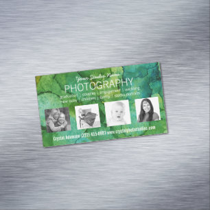 Tarjeta De Visita Magnética Favorable fotógrafo con 4 fotos de encargo de la