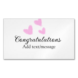 Tarjeta De Visita Magnética Felicitaciones de graduación corazón rosa acuarela