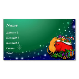 Tarjeta De Visita Magnética Feliz Navidad con el príncipe rata