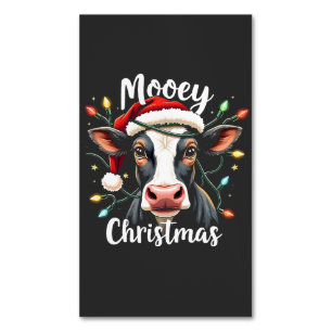 Tarjeta De Visita Magnética Feliz Navidad Divertida Vaca Amantes De Ganado