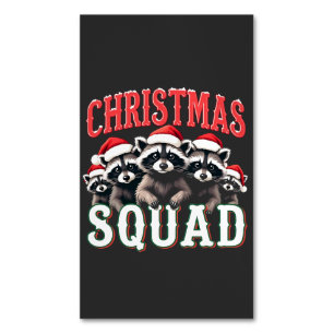 Tarjeta De Visita Magnética Feliz Navidad Raccoon Santa Hat Amantes