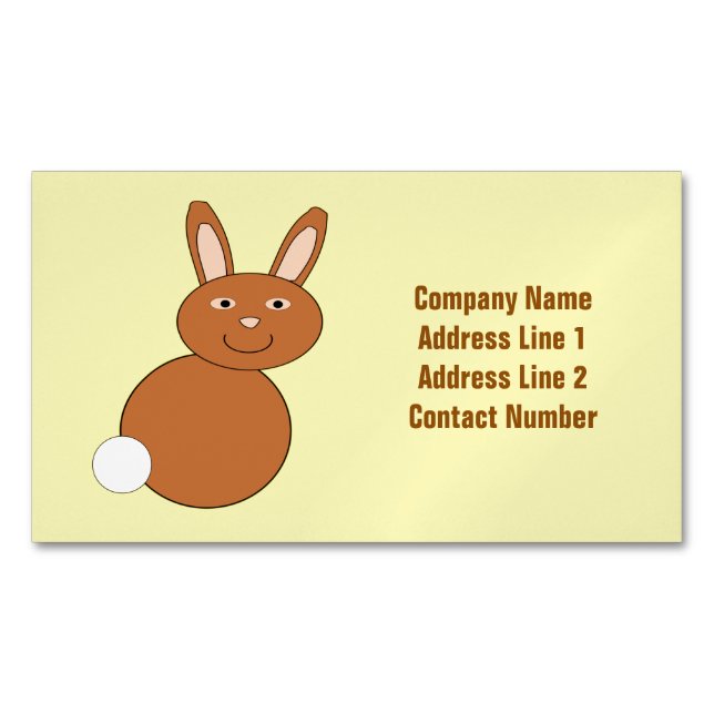Tarjeta De Visita Magnética Feliz Personalizado de Conejo de Pascua (Anverso)