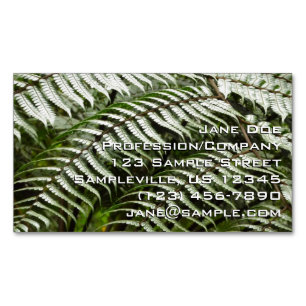Tarjeta De Visita Magnética Fern Fronds II Naturaleza verde oscura