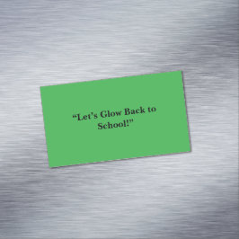 Tarjeta De Visita Magnética Flat Neon Green Background – School Texture