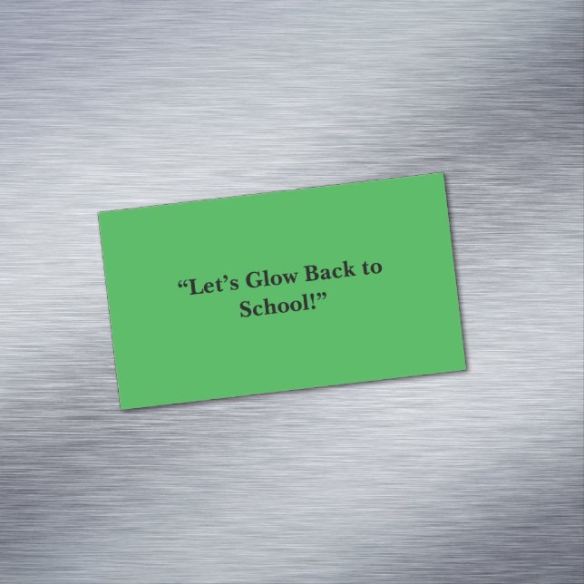 Tarjeta De Visita Magnética Flat Neon Green Background – School Texture (In Situ)