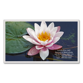 Tarjeta De Visita Magnética "FLOR DE LOTO ROSA PÁLIDO" Lienzo Premium (Brillo)