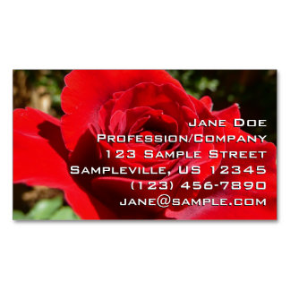 Tarjeta De Visita Magnética Flor rosa roja brillante hermosa flor