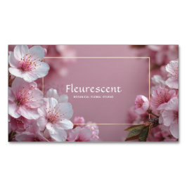 Tarjeta De Visita Magnética Flor suave de cerezo rosado en Bokeh moderno