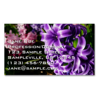 Tarjeta De Visita Magnética Floral de primavera azul Hyacinin II
