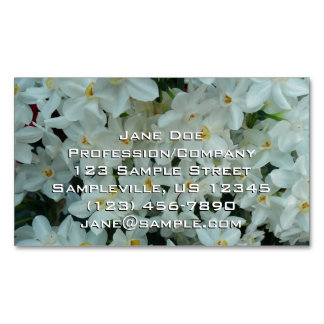 Tarjeta De Visita Magnética Flores blancas de arcissus paperblancas