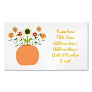 Tarjeta De Visita Magnética Flores de Acción de Gracias en Personalizado de Ca