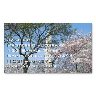 Tarjeta De Visita Magnética Flores de cerezo y el monumento de Washington en D