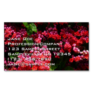 Tarjeta De Visita Magnética Flores de Pagoda Coloridas Rojas y Rosadas