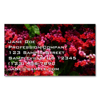 Tarjeta De Visita Magnética Flores de Pagoda Coloridas Rojas y Rosadas