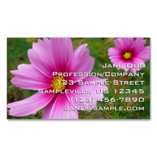 Tarjeta De Visita Magnética Flores silvestres de Cosmos rosa