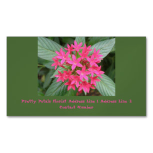 Tarjeta De Visita Magnética Flores tropicales rosadas brillantes personalizada