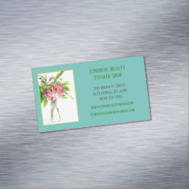 Tarjeta De Visita Magnética Florismo verde azulado