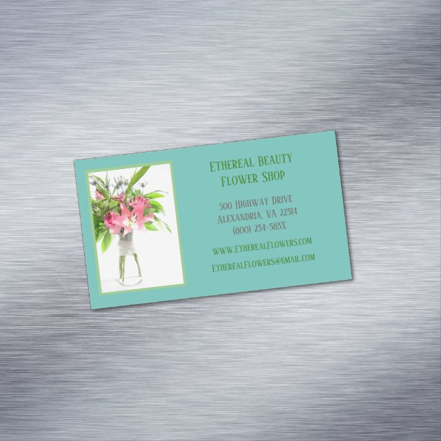 Tarjeta De Visita Magnética Florismo verde azulado (In Situ)