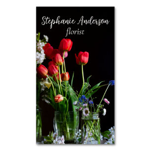 Tarjeta De Visita Magnética Floristería elegante